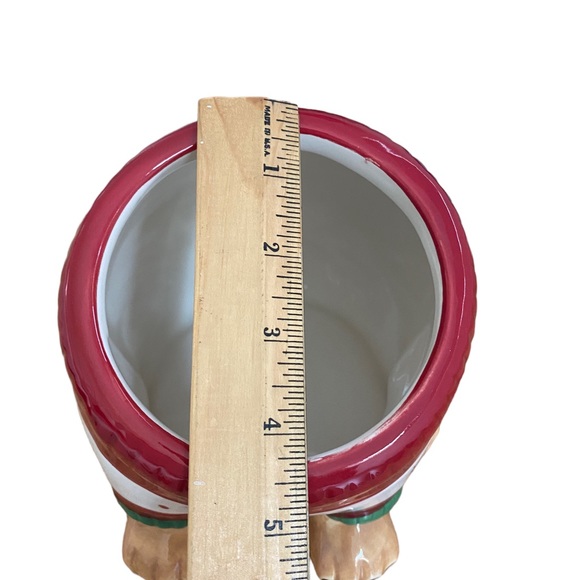 BULLDOG COOKIE JAR Ceramic Bulldog in Holiday Sweater and Hat - Picture 9 of 10